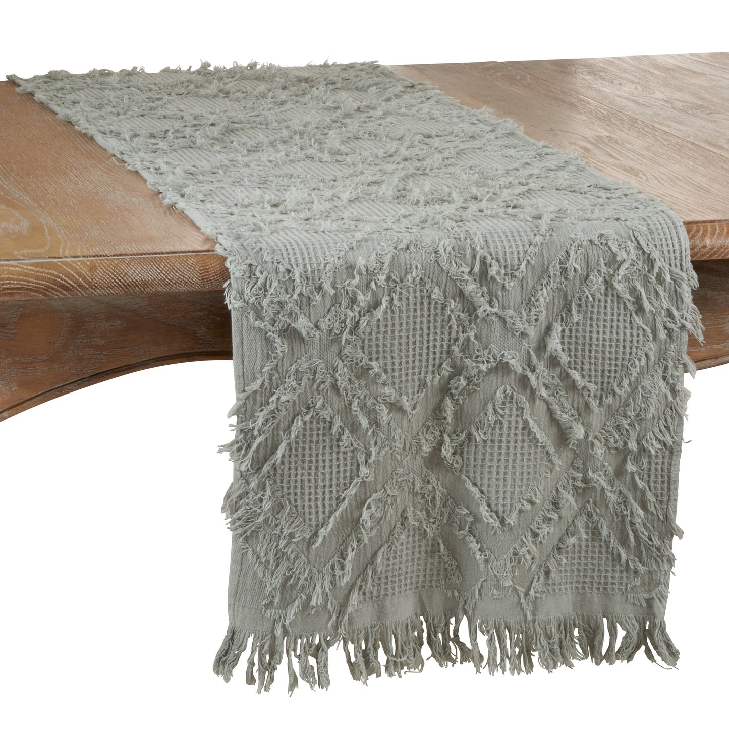 Fringe Waffle Weave Runner - 16"x90"