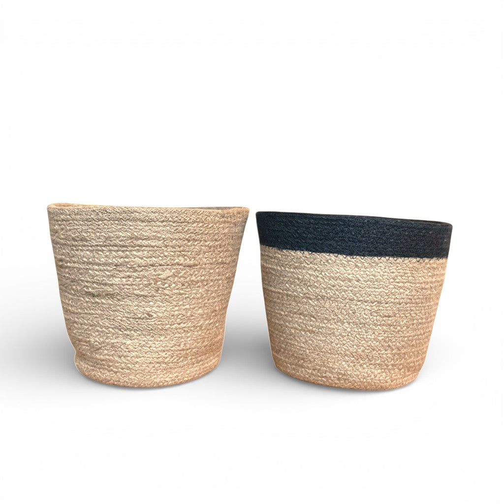 Jute Planter Baskets with Plastic Lining