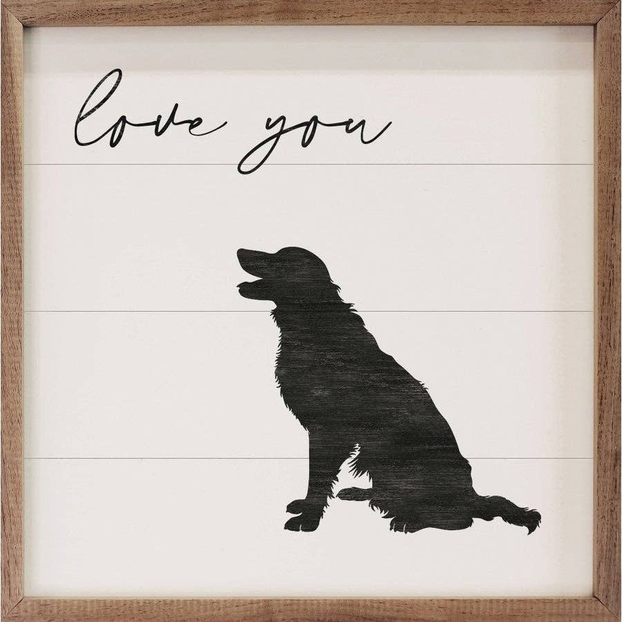 Love You Border Collie Sign - 8"x8"x1.5"