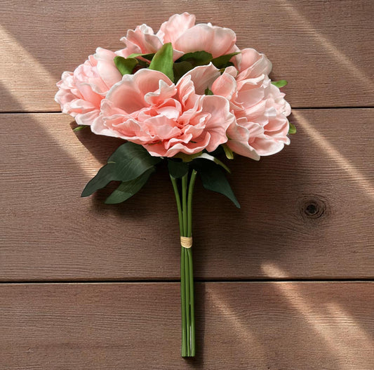 Real Touch 5-Stem Bundled Peony Blossom - 16"