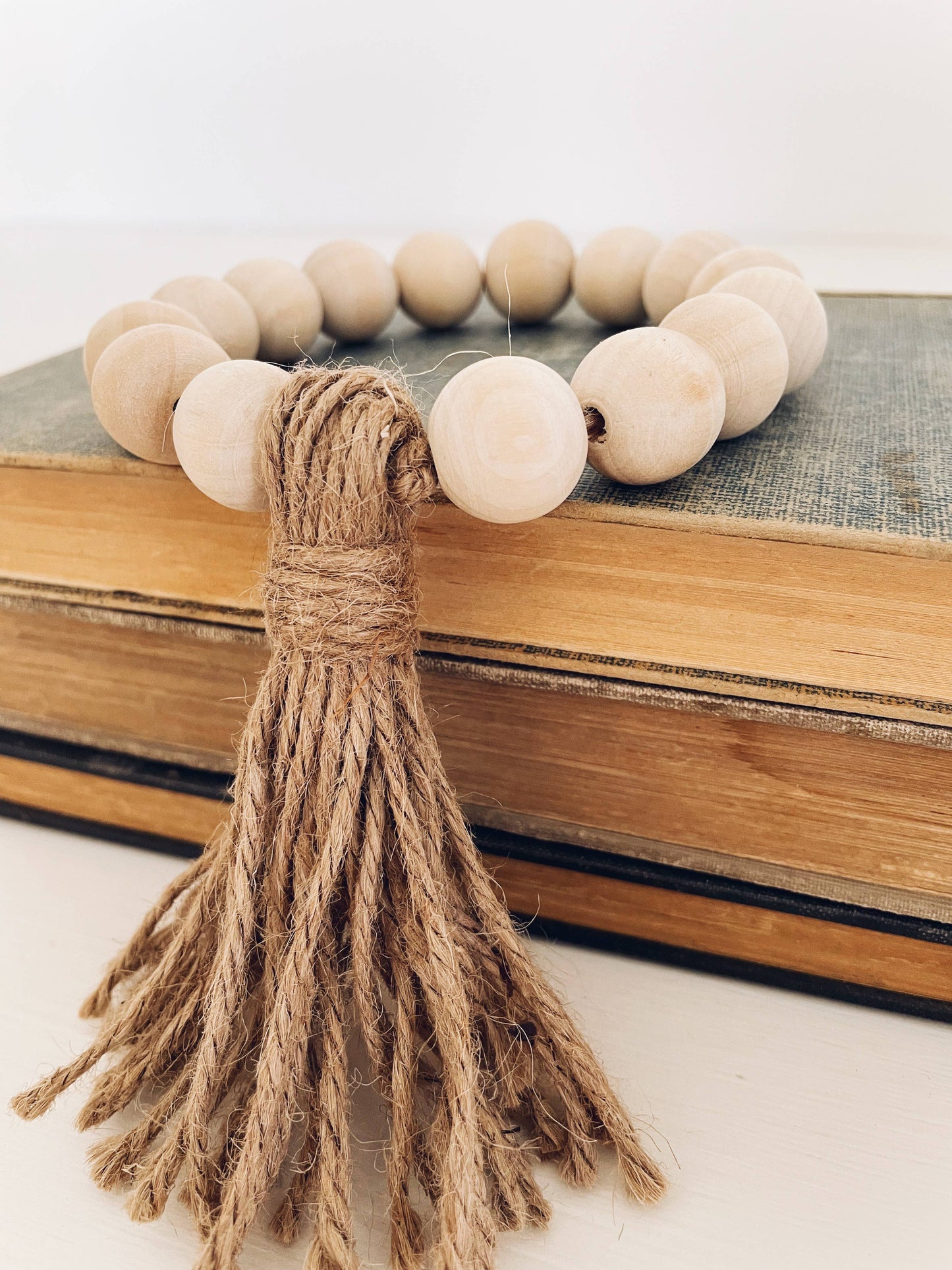 Wood bead and tassel decor - Medium