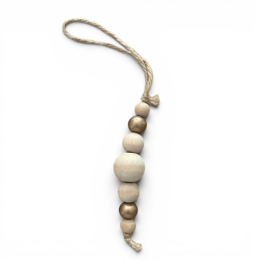 Natural and Gold Bead Ornament
