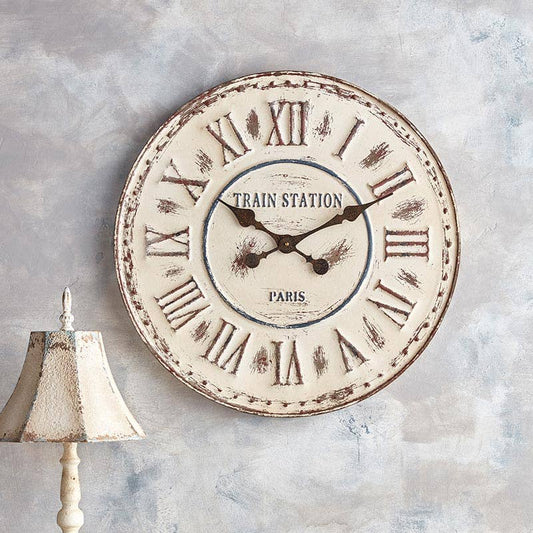 Off-White Vintage Style Clock - 24"