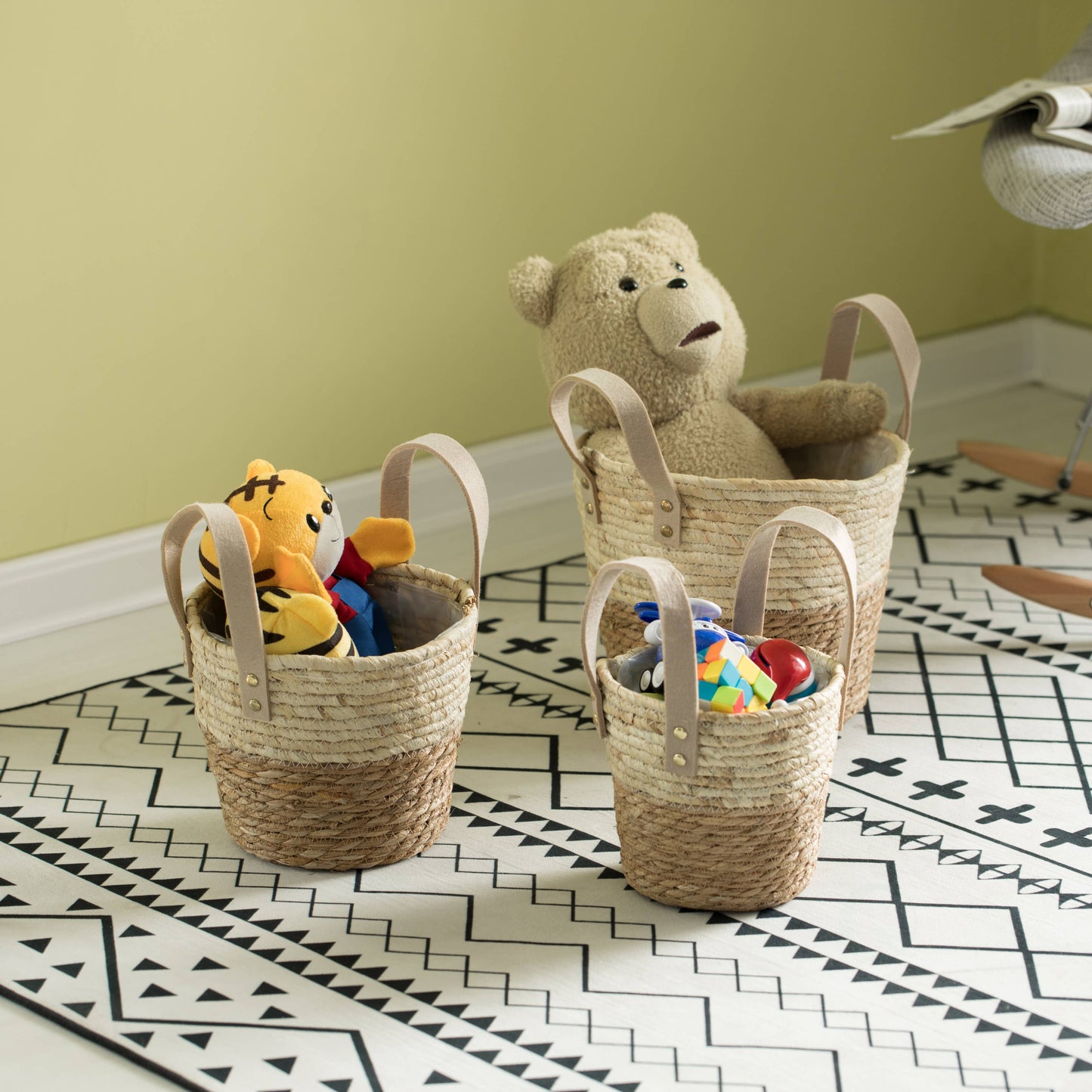 Corn Rope Round Storage Basket