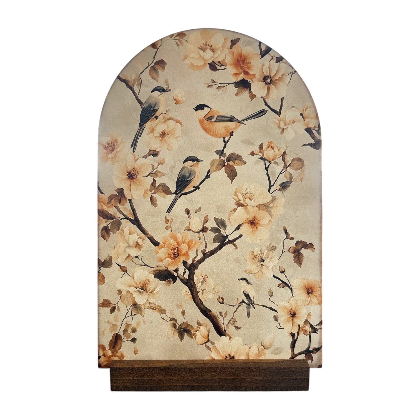 Vintage Floral Bird Arch with Stand - 10"x7"