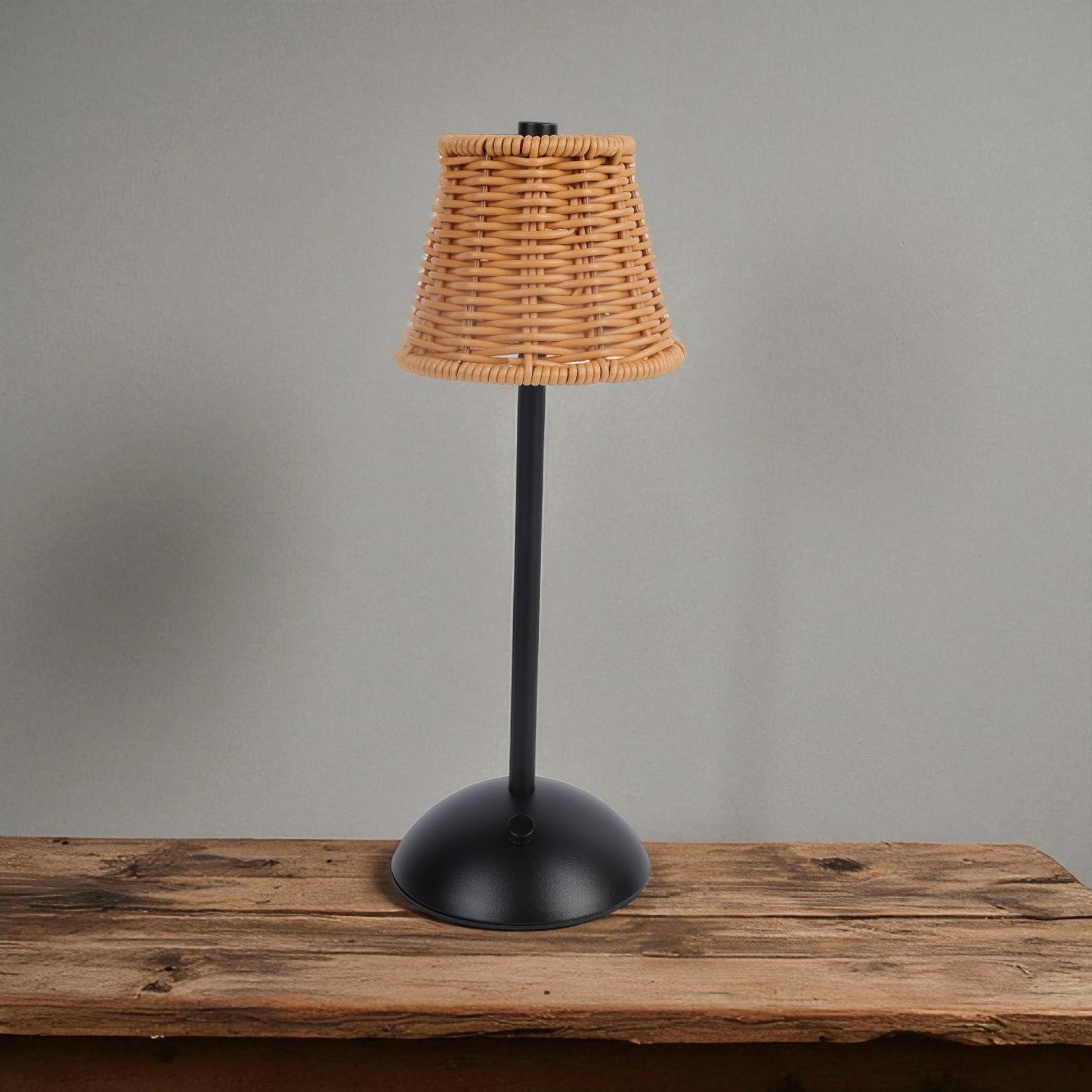 Rechargeable Rattan LED Lamp - 12"