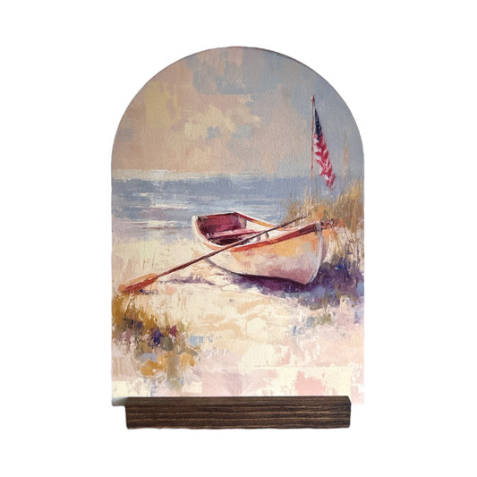 Vintage Row Boat Arch with Stand - 10"x7"
