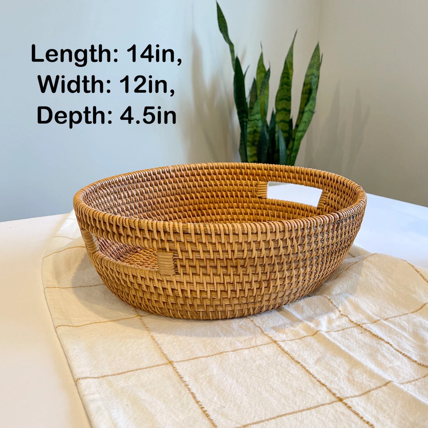 Handwoven Large Organizer Basket with Built-In Handle