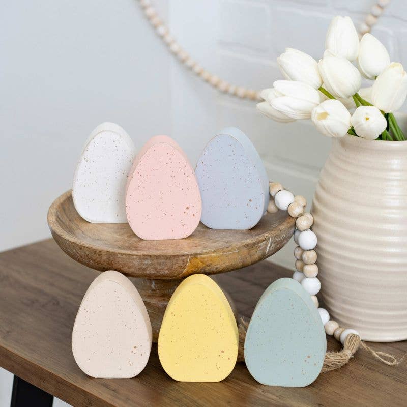 Chunky Wooden Pastel Egg - 4"