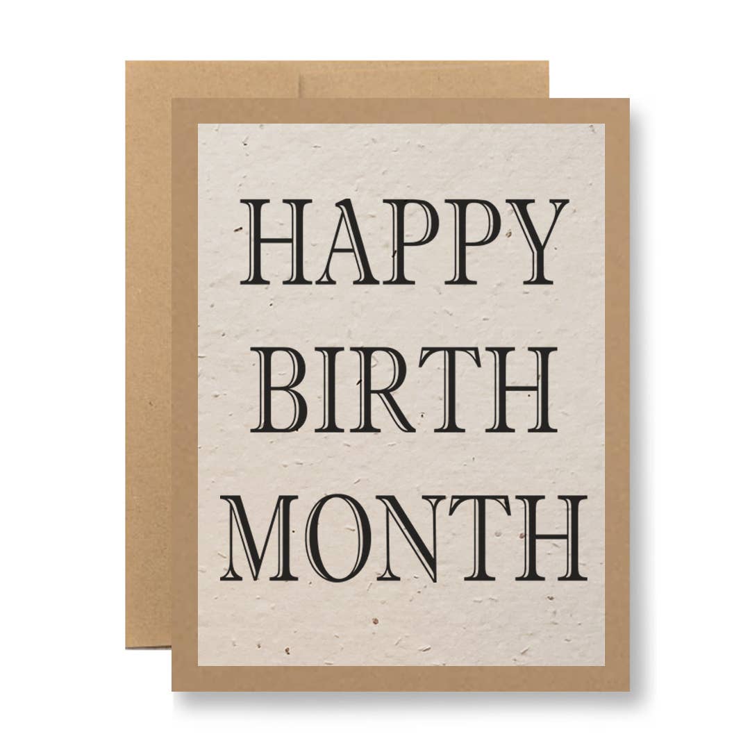 Plantable Seed Paper Greeting Card - Happy birth month