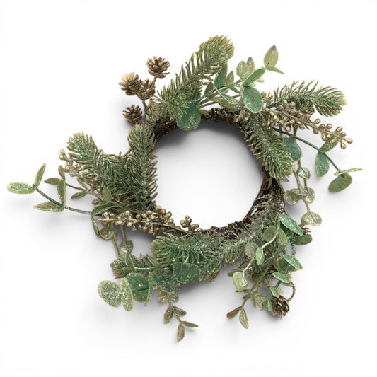Mixed Green and Silver Candle Ring - 5"