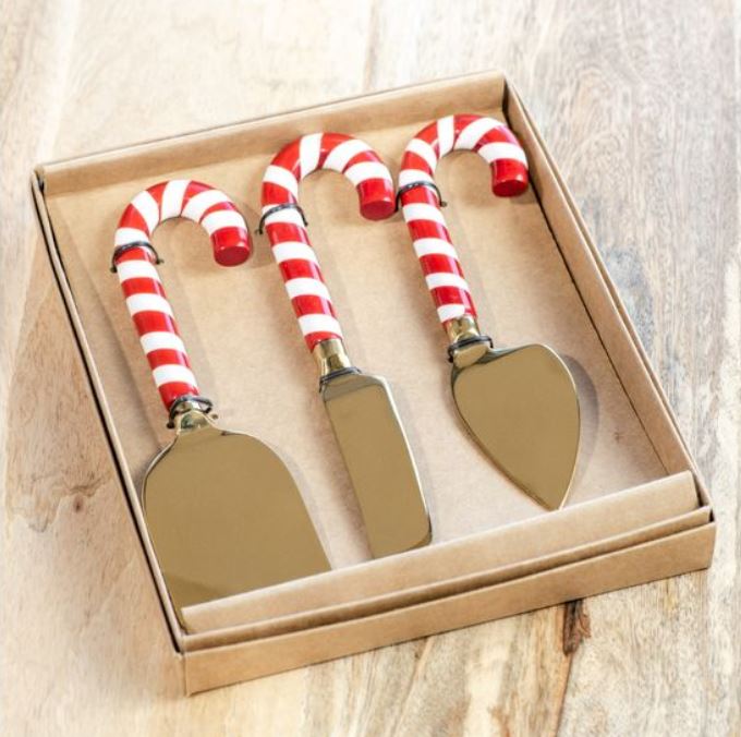 3Pc Candy Cane Knife Gift Set