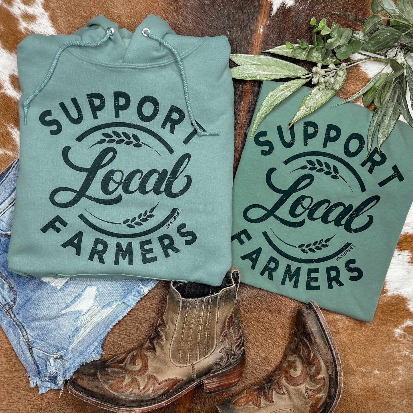 SUPPORT LOCAL FARMERS - Sage Hoodie