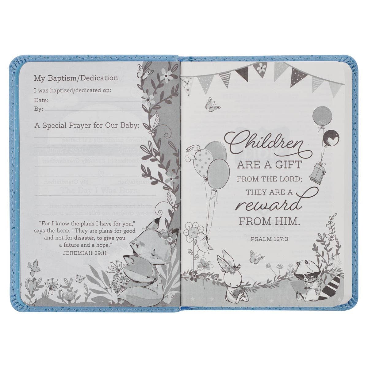 Baby Boy New Testament Bible in Faux Leather