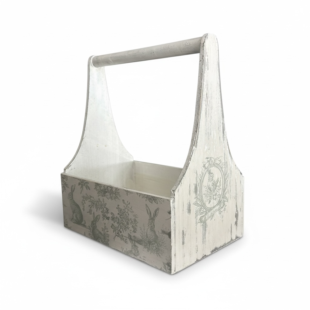 Vintage Bunny Crate - 7"x13"X11"