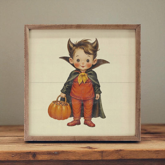 Cute Vampire Trick Or Treat - 4"x4"