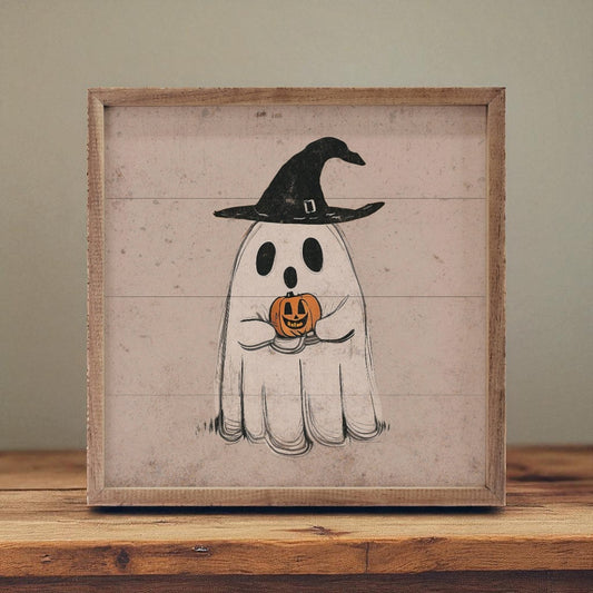Ghost With Black Hat - 4"x4"