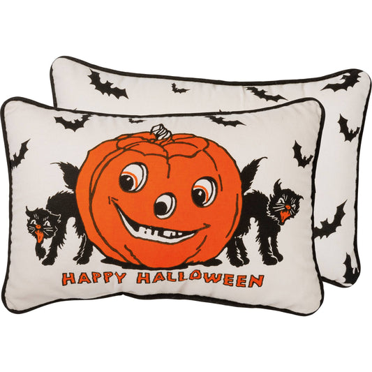 Vintage Happy Halloween Pillow - 15"