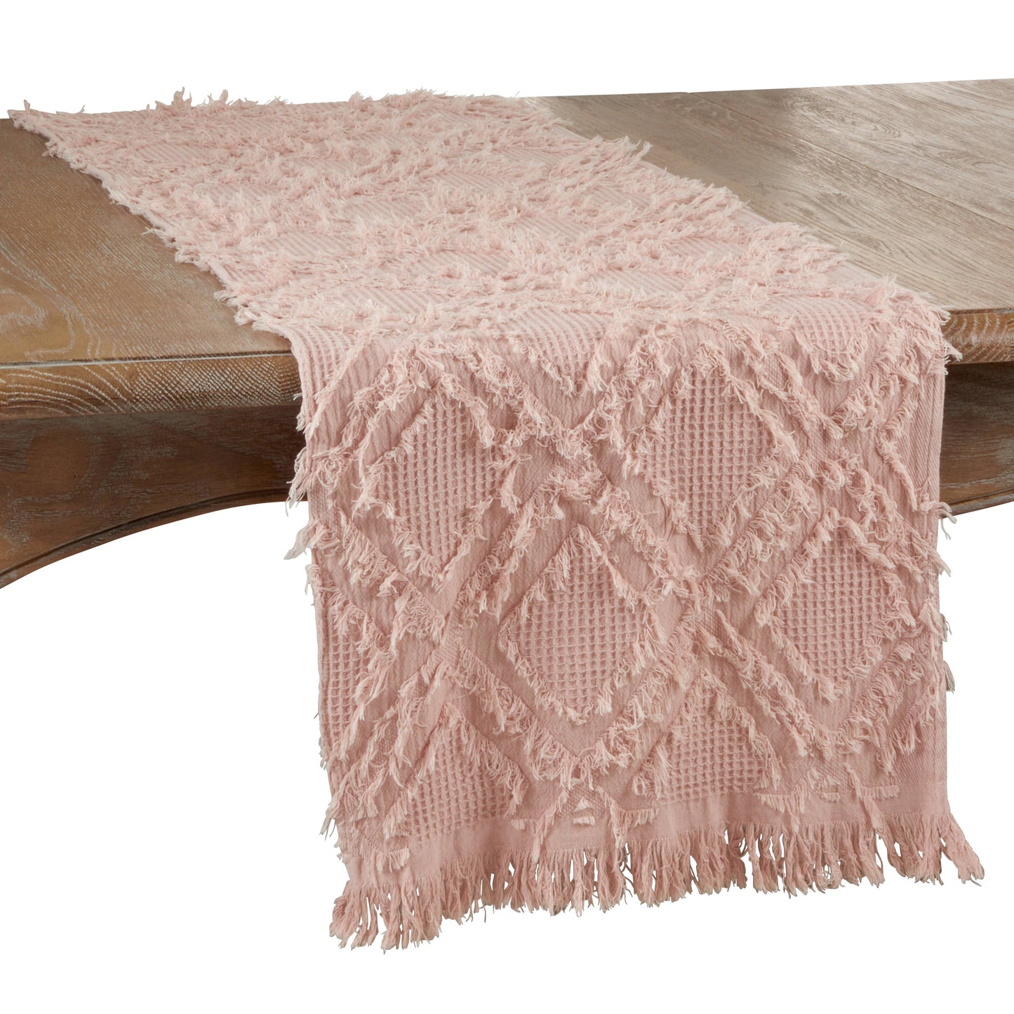 Fringe Waffle Weave Runner - 16"x90"