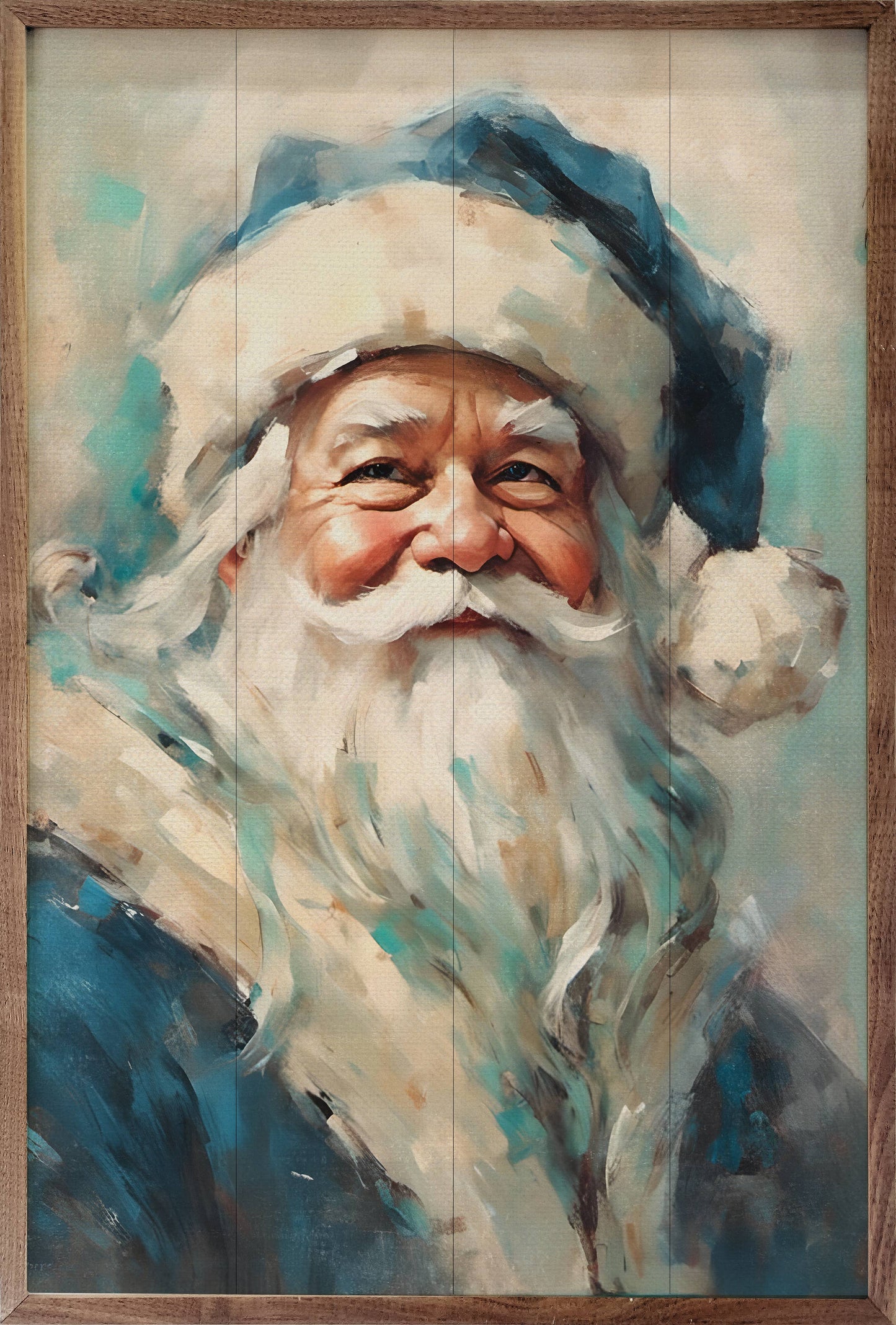 Blue Santa Portrait Sign - 10"x16"
