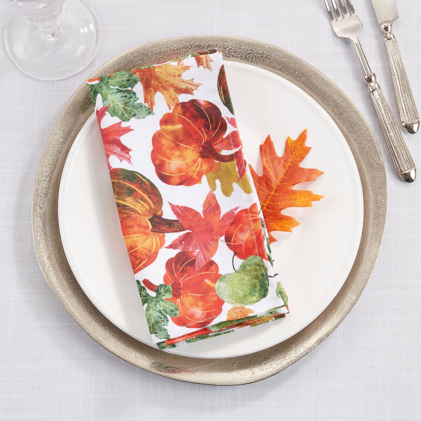 Pumpkin Foliage Napkins, Set of 4 - 20"