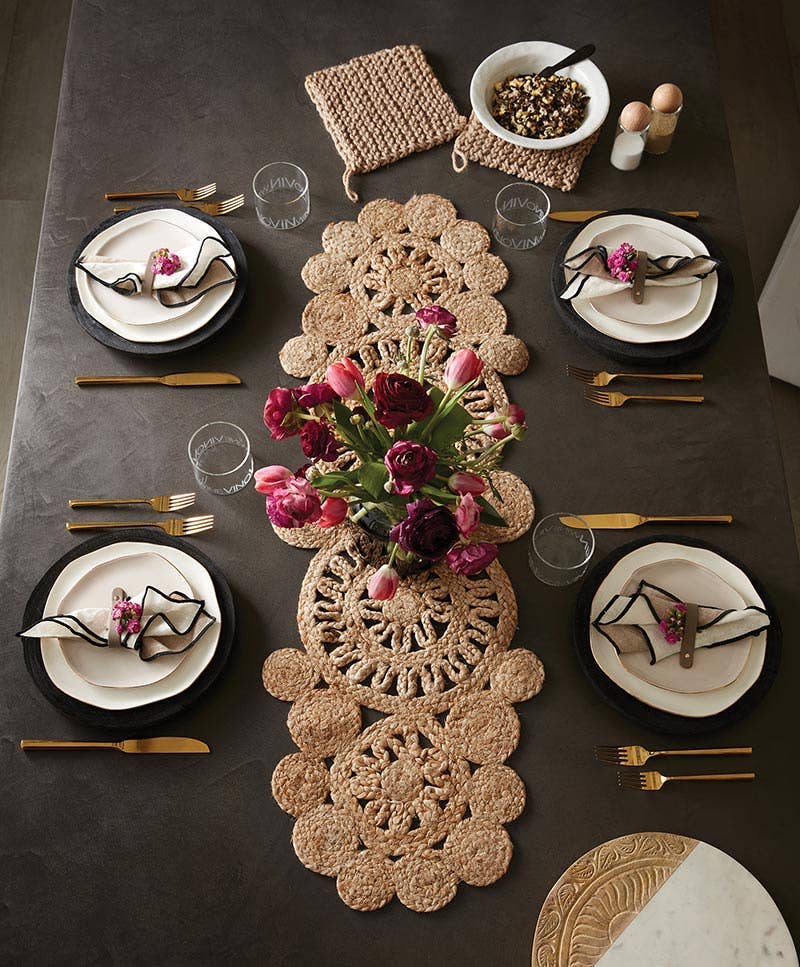 Woven Jute Table Runner - 14"x44"