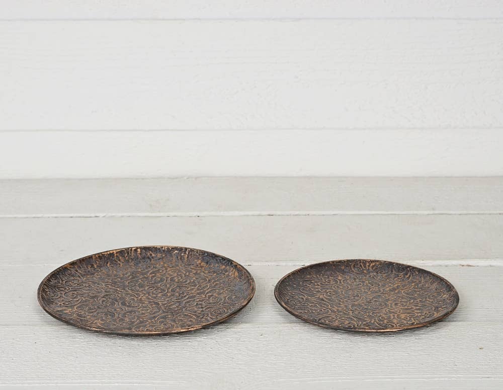 Bronze Embroidered Decorative Plates