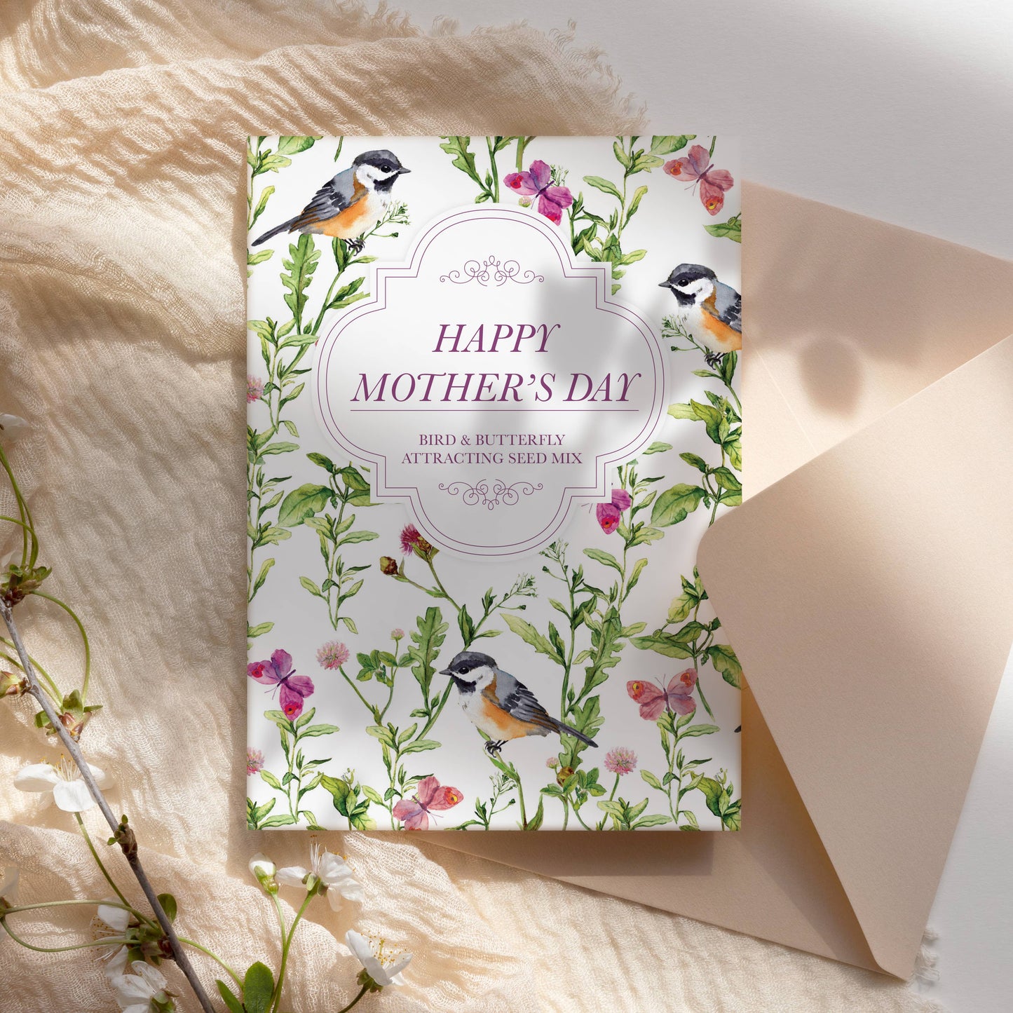 Bird & Butterfly Attracting Seed Mix Packet - Happy Mother's Day