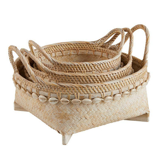 Shell Baskets With Handles - 3 Sizes