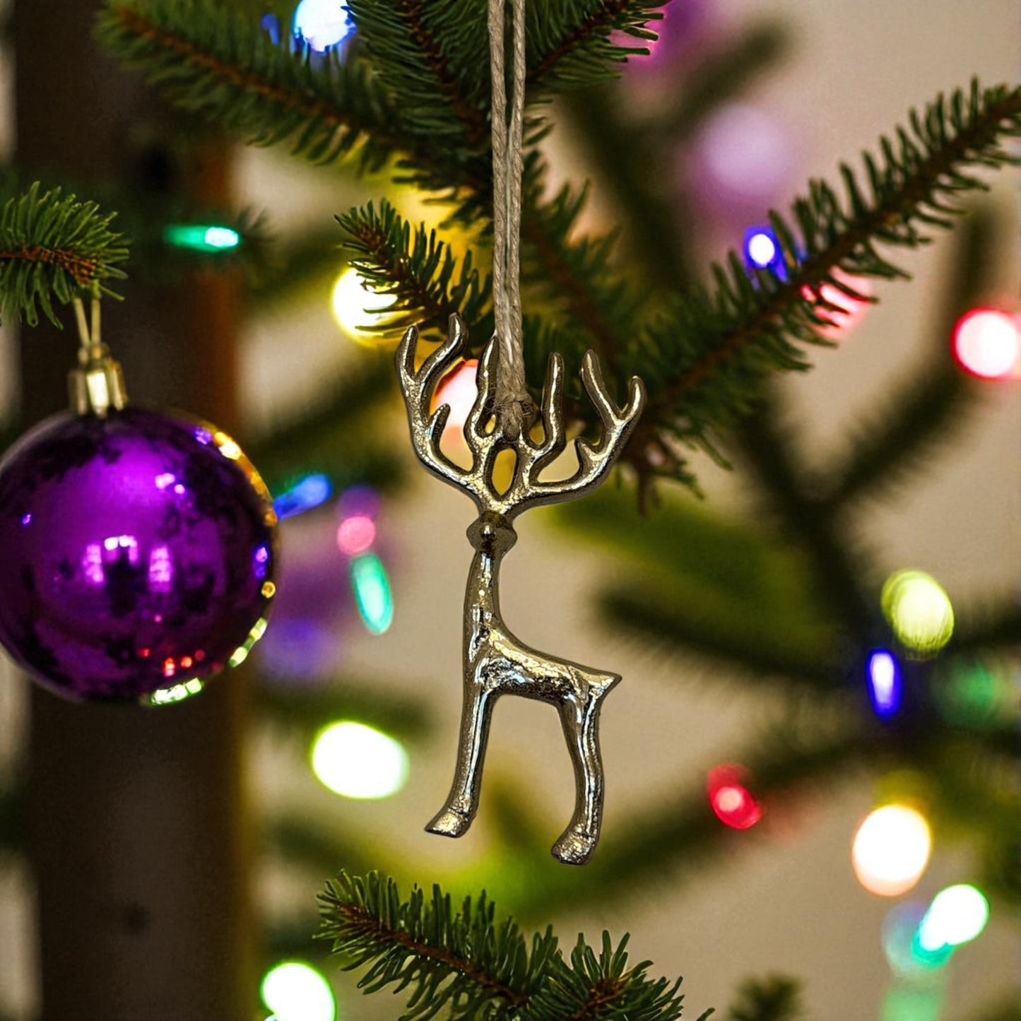 Gold Reindeer Ornament - 2"