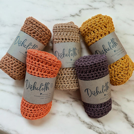 Autumn Inspired Dishcloth 100% Cotton