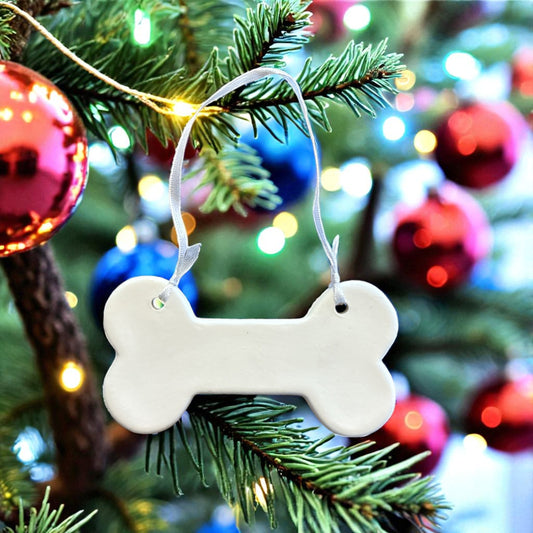 Dog Bone Stoneware Ornament - 4.25"