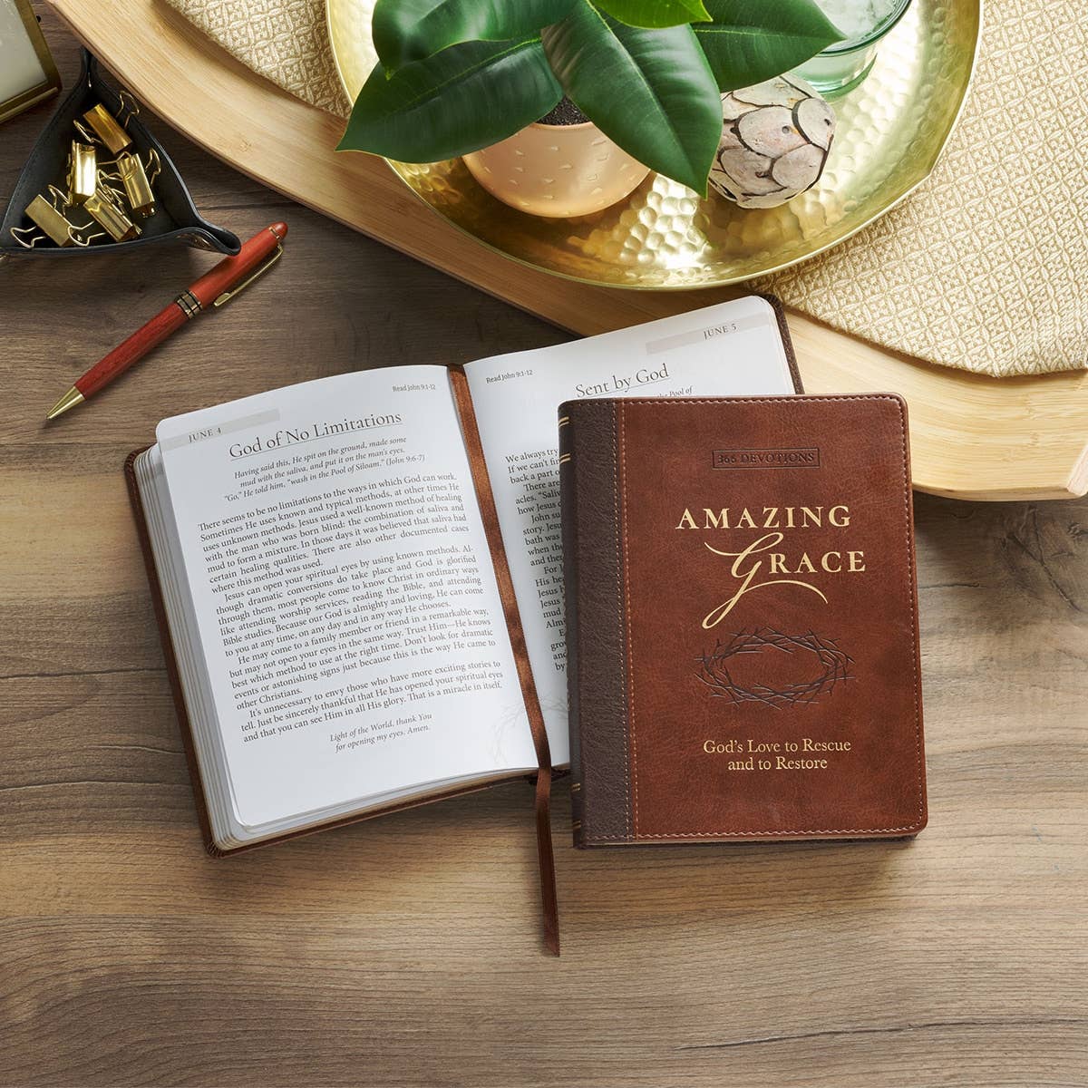 Devotional Amazing Grace Faux Leather