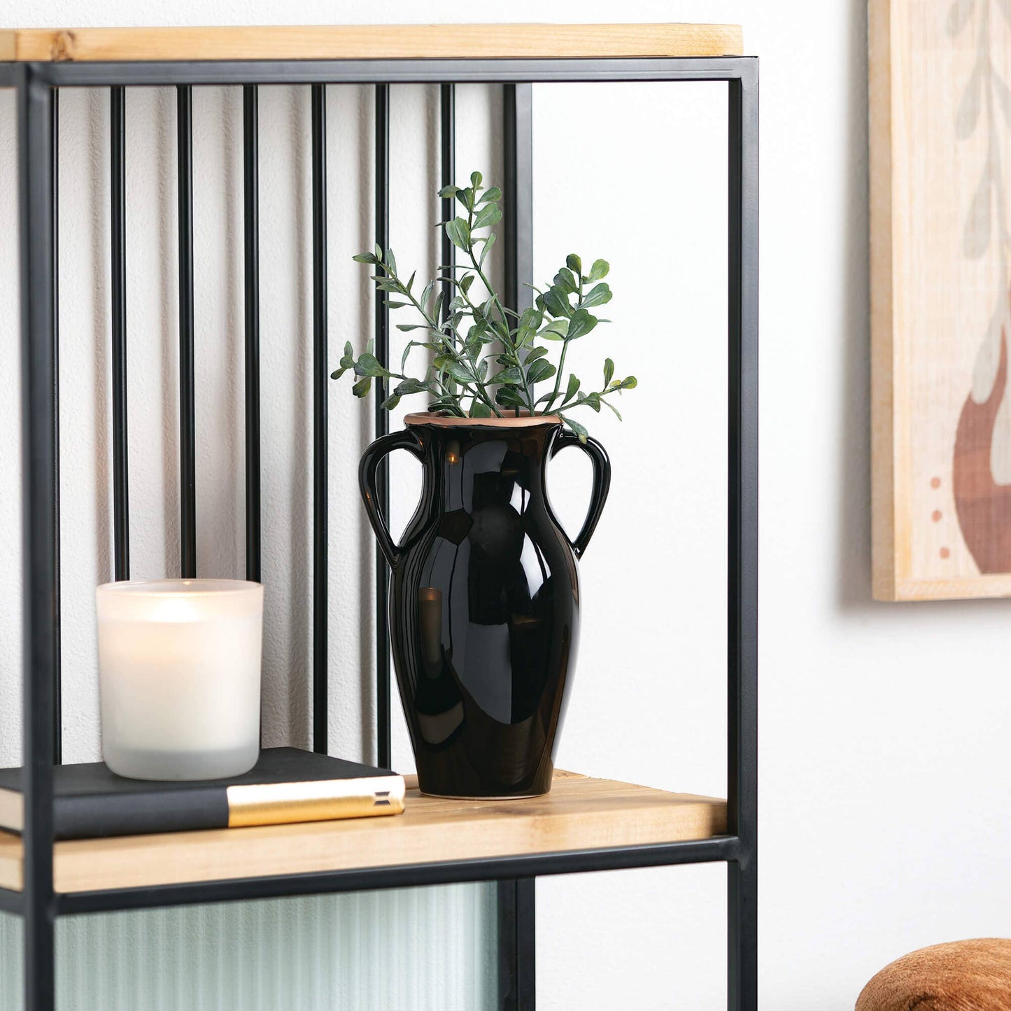 Natural Rimmed Onyx Urn Vase - 8"
