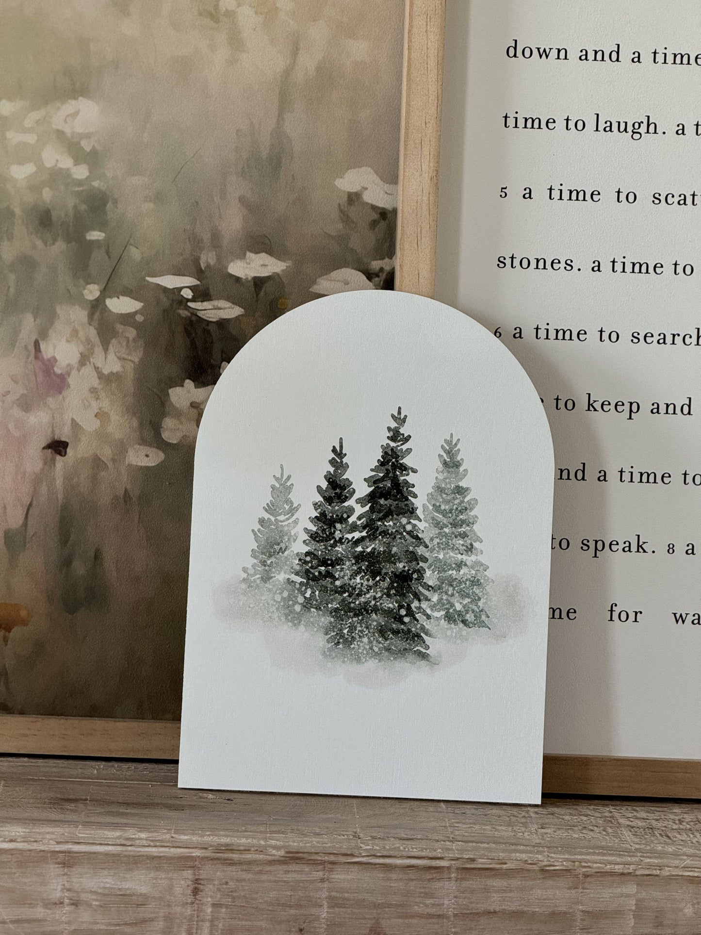 Winter Tree Watercolor Sign - 7" x 10"