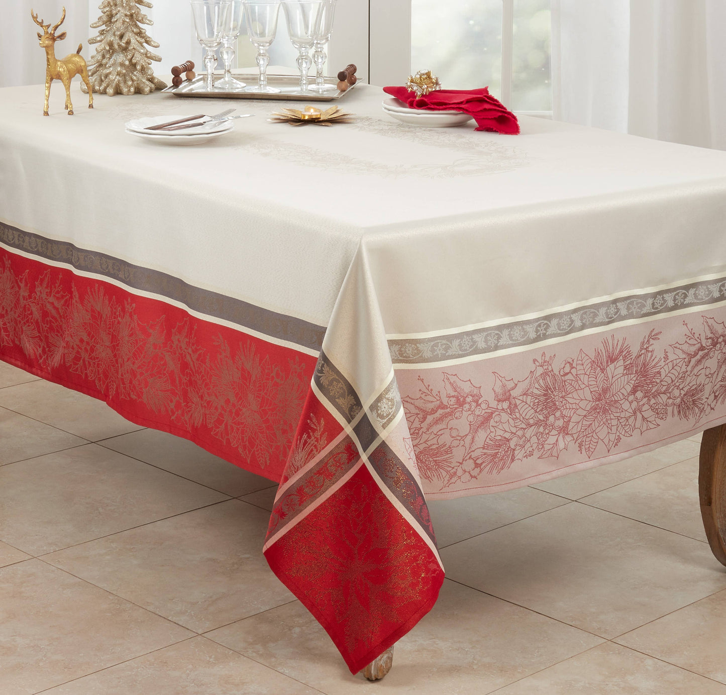 Jacquard Christmas Tablecloth - 72" Square
