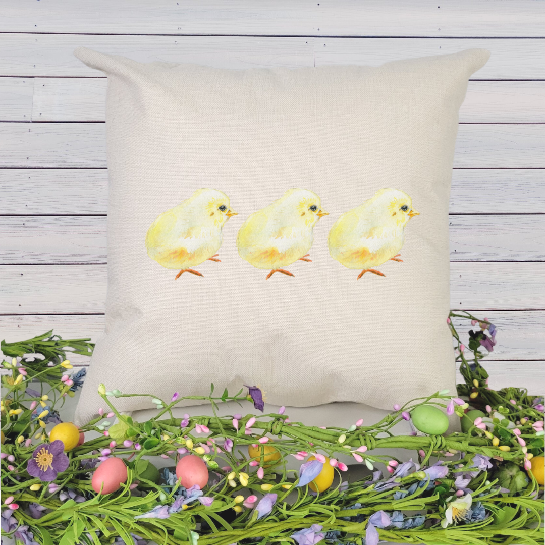 Three Chicks Pillow