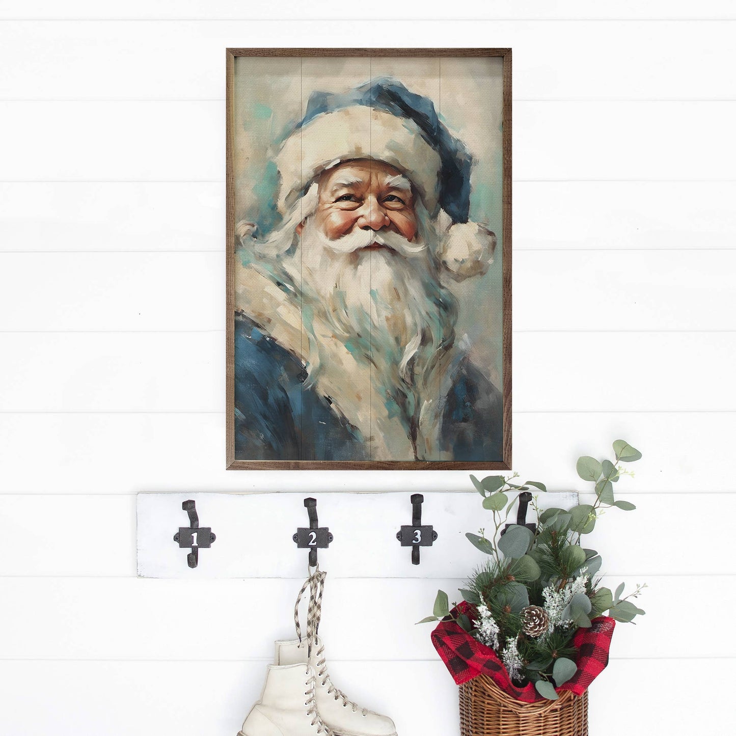 Blue Santa Portrait Sign - 10"x16"