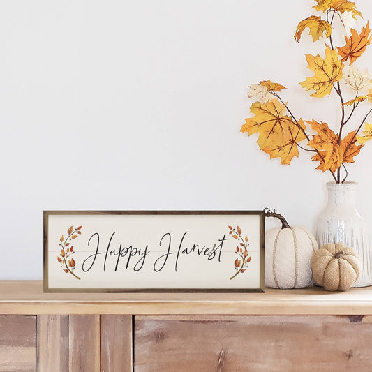 Happy Harvest Sign - 12"x4"