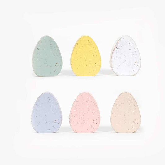 Chunky Wooden Pastel Egg - 4"
