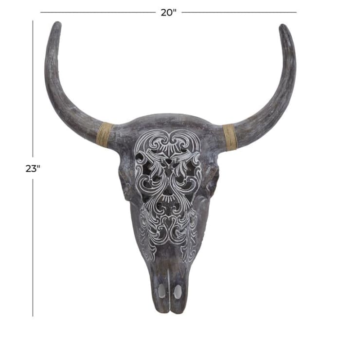 Polystone Bull Skull - 22.8"