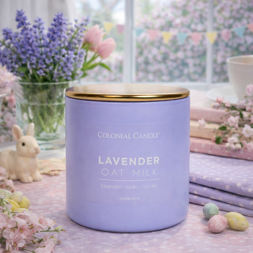Lavender Oat Milk Scented Jar Candle, Soy Blend Wax, 14.5oz