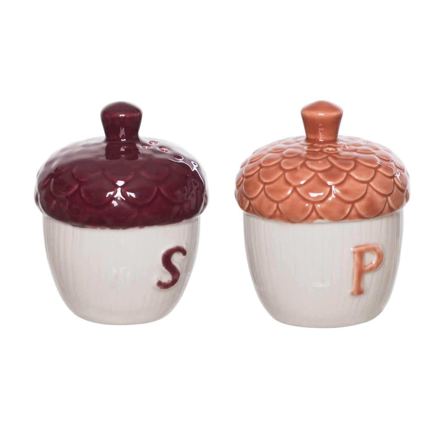 Stoneware Acorn Salt and Pepper Shaker Set