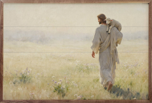 Jesus With Lamb Artwork - 16"x10"