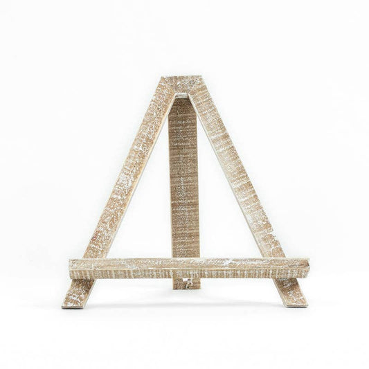 Whitewashed Wooden Easel - 9"x10"