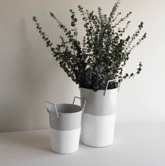 Emmie Vases - Gray and White (2 sizes)