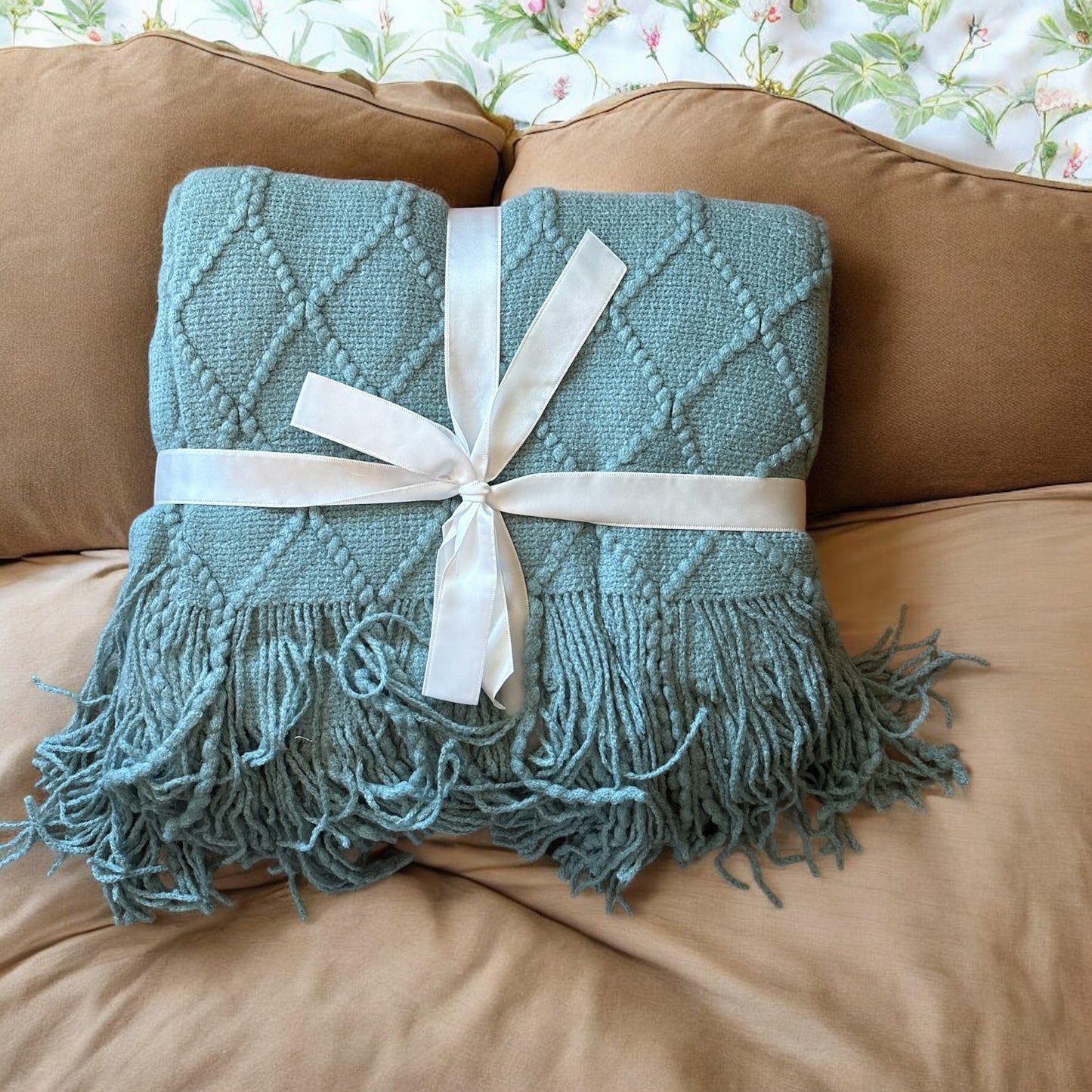 Diamond Knit Throw Blanket - 50x60 Inch