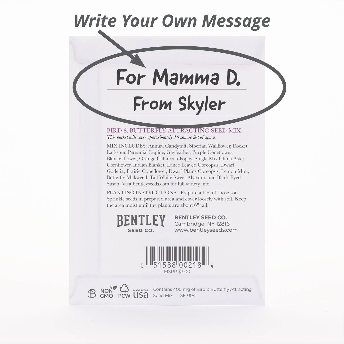 Bird & Butterfly Attracting Seed Mix Packet - Happy Mother's Day