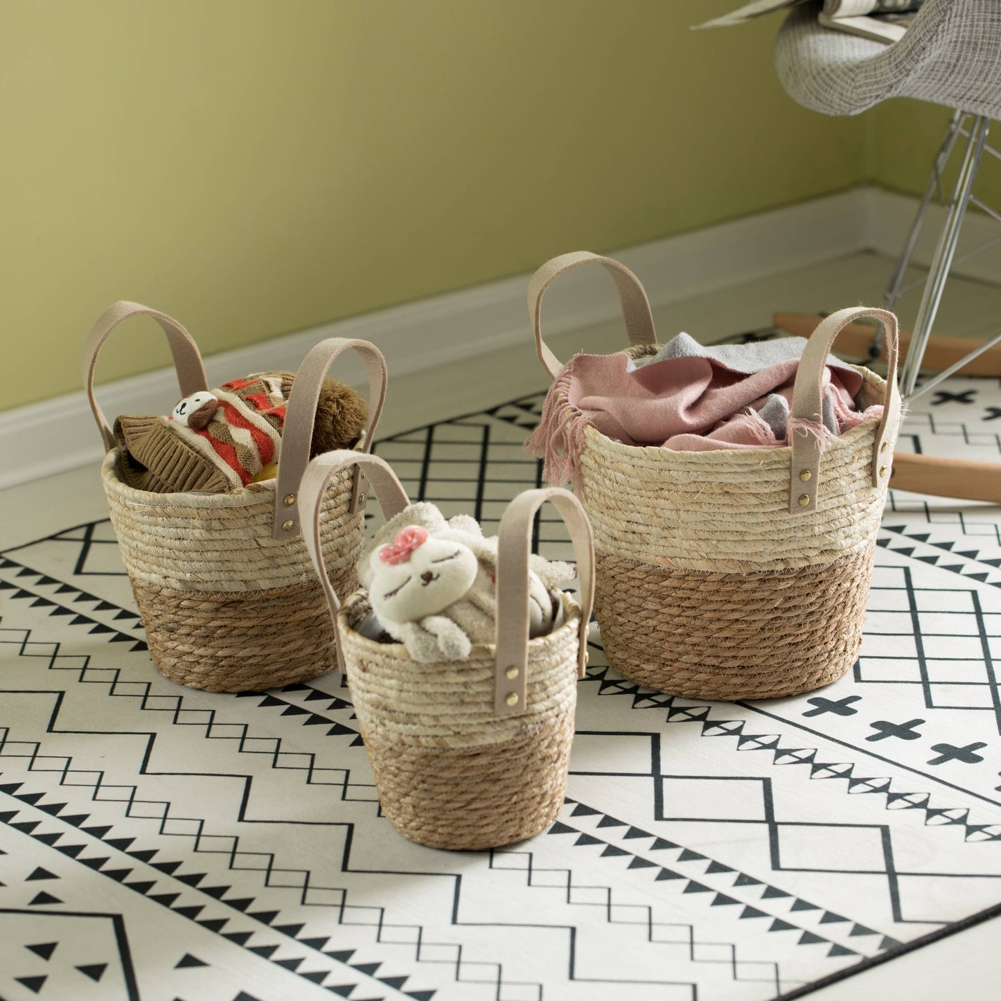 Corn Rope Round Storage Basket