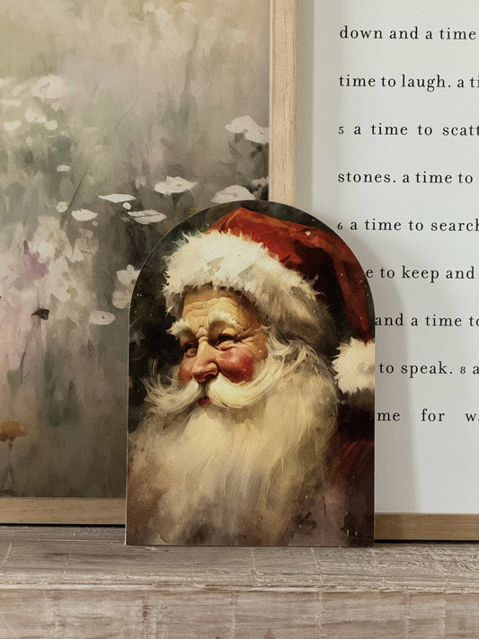 Vintage Santa Sign - 7"x 10"